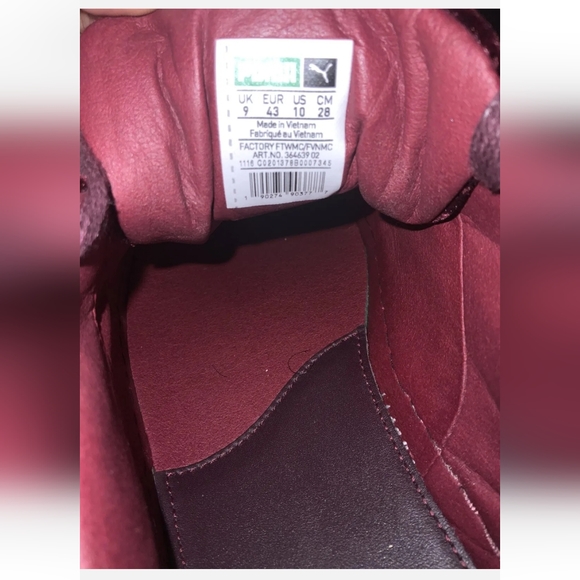 Puma Fenty Creepers Burgundy size 10 - Picture 4 of 5